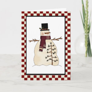 Festiva Tarjeta del muñeco de nieve del país