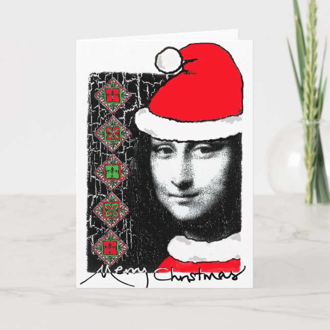 Festiva Tarjeta del Navidad-Saludo de Mona Lisa (Anverso)