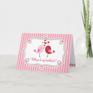 Festiva Tarjeta del pájaro del amor del pío