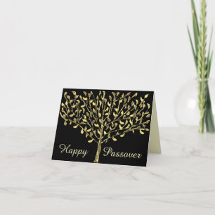 Festiva Tarjeta del Passover del árbol de la hoja de oro