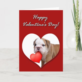 Festiva Tarjeta del perrito del bulldog de la tarjeta del