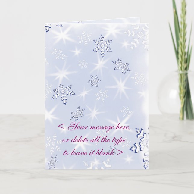Festiva Tarjeta del personalizable SNOWFLAKE-1 (Anverso)