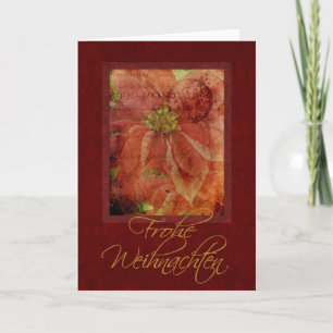 Festiva Tarjeta del Poinsettia de Frohe Weihnachten