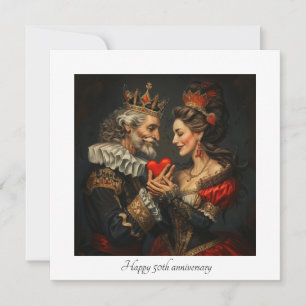 Festiva Tarjeta del Rey y la Reina de Corazones del 50º An