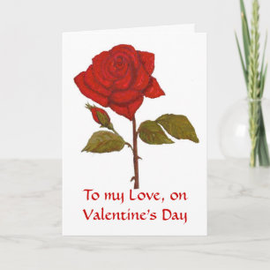 Festiva Tarjeta del rosa rojo del el día de San Valentín.