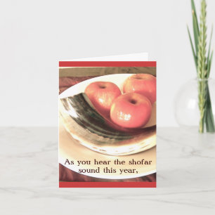 Festiva Tarjeta del Shofar y de las manzanas