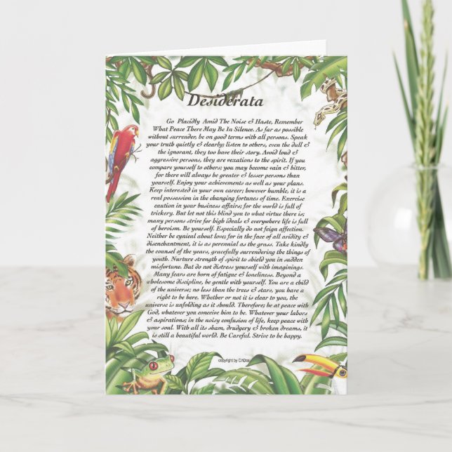 Festiva Tarjeta DESIDERATA (Anverso)