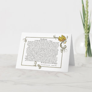 Festiva Tarjeta DESIDERATA de Max Ehrmann-Hojas de Otoño