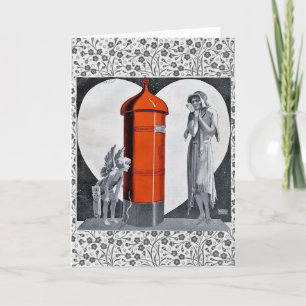 Festiva Tarjeta Día de San Valentín Art Deco