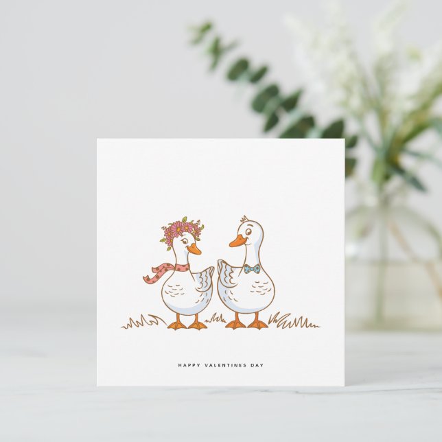 Festiva Tarjeta Día de San Valentín divertida para Husaban (Anverso de pie)