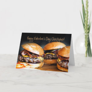 Festiva Tarjeta Día de San Valentín Hamburger para ÉL,