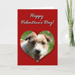 Festiva Tarjeta Día de San Valentín Jack Russell Terrier