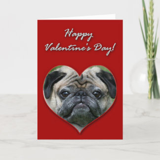 Festiva Tarjeta Día de San Valentín Pug