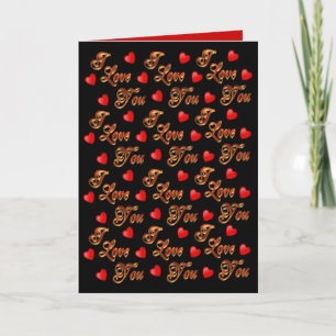 Festiva tarjeta día de San Valentín te amo los corazones