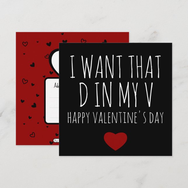 Festiva Tarjeta Día de San Valentín traviesa para novio -  (Anverso / Reverso)