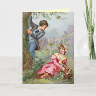 Festiva Tarjeta Día de San Valentín victoriana