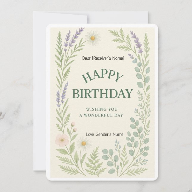 Festiva Tarjeta digital del Personalizado de cumpleaños fe (Anverso)
