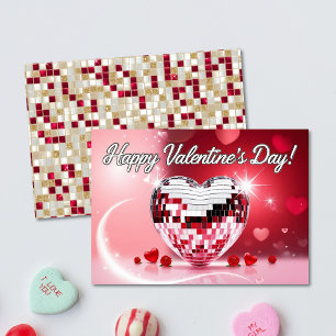 Festiva Tarjeta Disco Heart Valentine