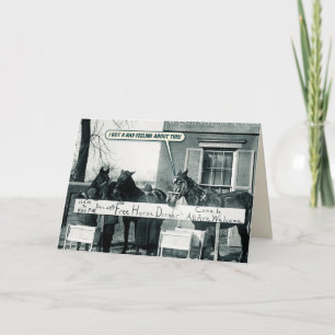 Festiva Tarjeta divertida - Cena de caballos