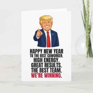 Festiva Tarjeta divertida de Año Nuevo de Trump para compa