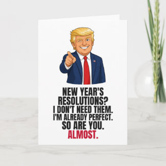 Festiva Tarjeta divertida de Año Nuevo de Trump resolucion