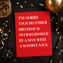 Tarjeta divertida de cumpleaños de diciembre para