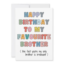Tarjeta divertida de cumpleaños hermano, a mi herm