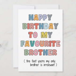 Festiva Tarjeta divertida de cumpleaños hermano, a mi herm
