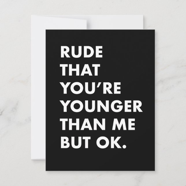 Festiva Tarjeta divertida de cumpleaños - tarjeta más jove (Anverso)