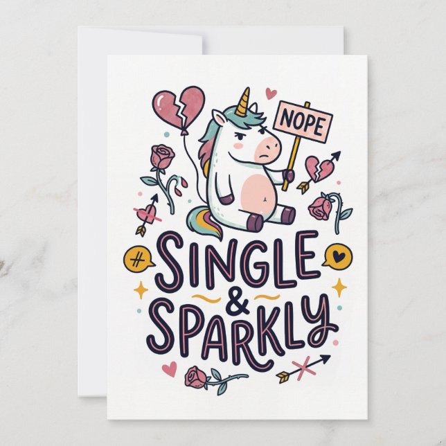 Festiva Tarjeta Divertida de Felicitaciones de Unicornio S (Anverso)