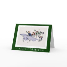 Tarjeta divertida de los gatos buenas fiestas -