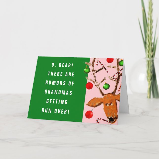 Festiva Tarjeta divertida de Navidades de abuela (Anverso)