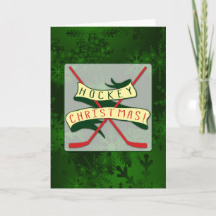 Festiva Tarjeta divertida de Navidades de hockey