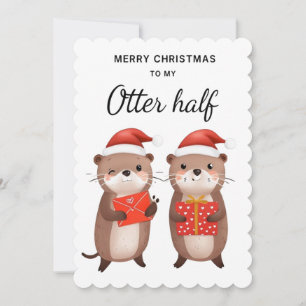 Festiva Tarjeta divertida de Navidades de Otter para marid