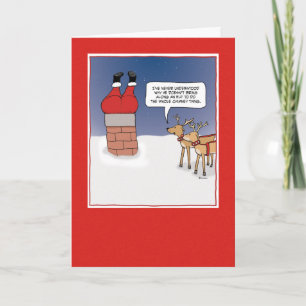 Festiva Tarjeta divertida de Navidades: Santa Stuck