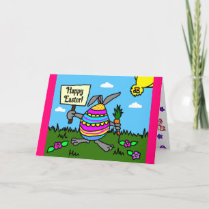 Festiva Tarjeta divertida de Pascua de dibujos animados