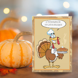 Festiva Tarjeta divertida de pavo feliz día de acción de g