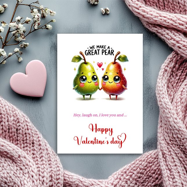 Festiva Tarjeta divertida de pera genial Te amo (We make a great pear Funny I love you Card)