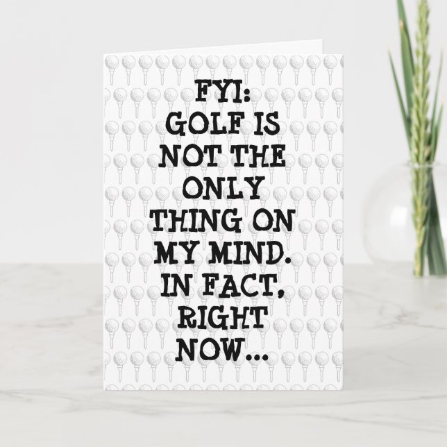 Festiva Tarjeta divertida de San Valentín de golf romántic (Anverso)