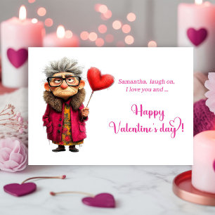 Festiva Tarjeta divertida de San Valentín de señora gruñon