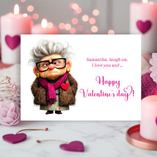Festiva Tarjeta divertida de San Valentín de señora gruñon