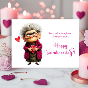 Festiva Tarjeta divertida de San Valentín de señora gruñon