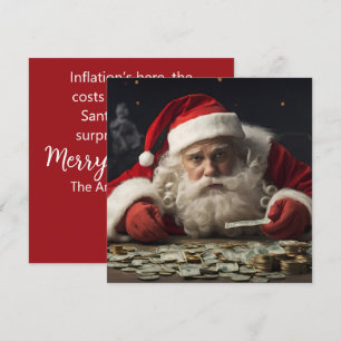 Festiva Tarjeta divertida de Santa con rima de inflación