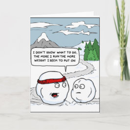 Festiva Tarjeta divertida de Snowman para el ejercicio de 