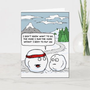 Festiva Tarjeta divertida de Snowman para el ejercicio de