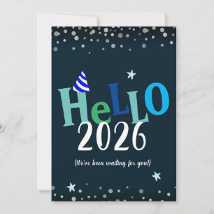 Festiva Tarjeta divertida de vacaciones de Año Nuevo 2026