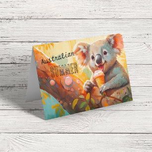 Festiva Tarjeta divertida de verano australiano con helado
