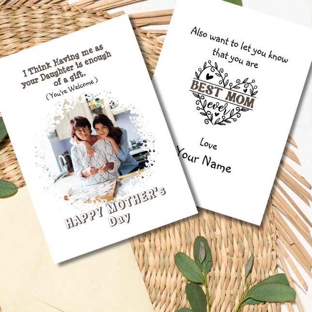 Festiva Tarjeta divertida del Día de la Madre de la hija (Subido por el creador)