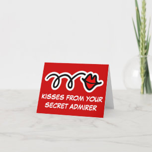 Festiva Tarjeta divertida del día de San Valentín Besos