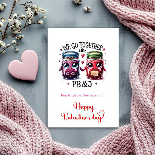 Festiva Tarjeta divertida del Día de San Valentín con comi